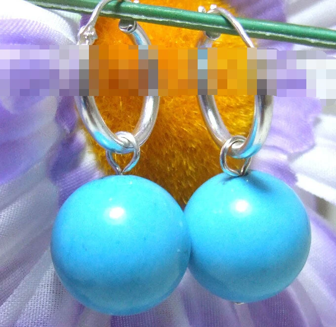 

1145 perfect round turquoise earring
