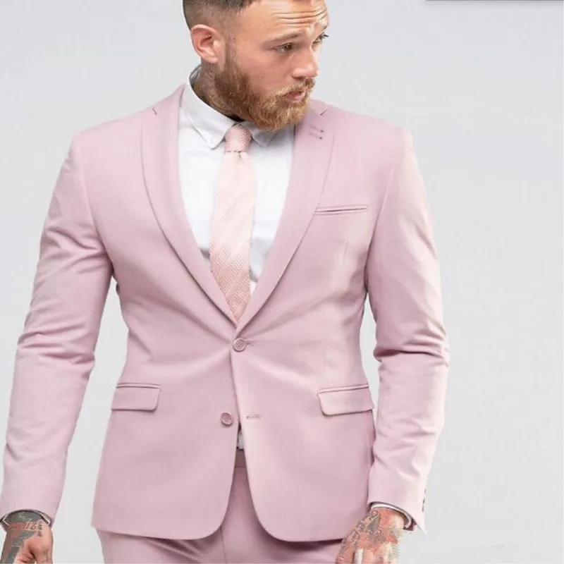 TPSAADE 2020 Fashion New Men Suit slim Fit Casual Work Office Wedding Party Blazer Groom Groomsmen Tuxedos (Jacket+Pants) | Мужская