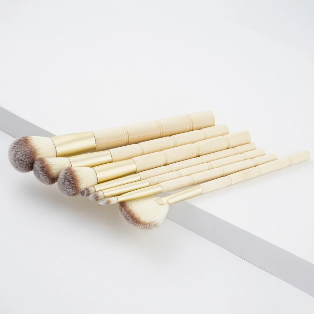 New Makeup Brushes 7Pcs Professional Brush Set Bamboo Foundation Eyeshadow Brush Beauty Cosmetic Tool pincel maquiagem (5)