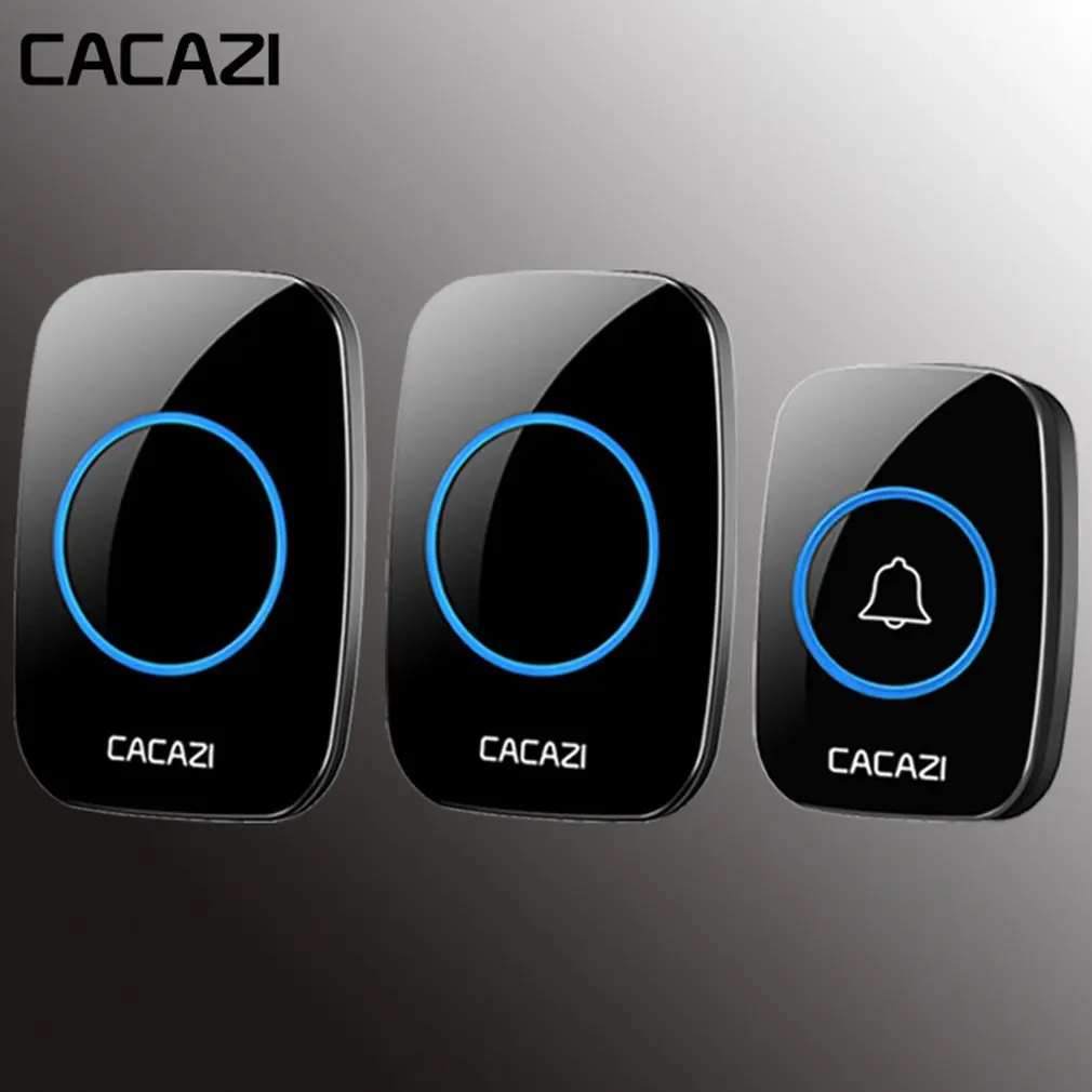 

Cacazi A10-2 Wireless Waterproof Doorbell 1 Battery Button 2 Receiver 300M Remote Control Smart Home Door Bell 38 Chime