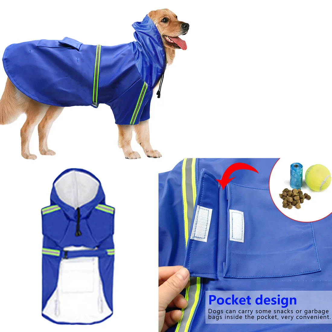 Raincoat For Dogs Pet Dog Raincoat Clothes Dog Puppy Outdoor Casual