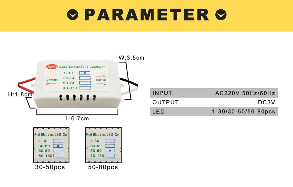 220 В Вход красный-синий синхронный двойной контроллер светодиодный синхронизация 1-80 шт. электронный трансформатор источник питания светодиодный драйвер