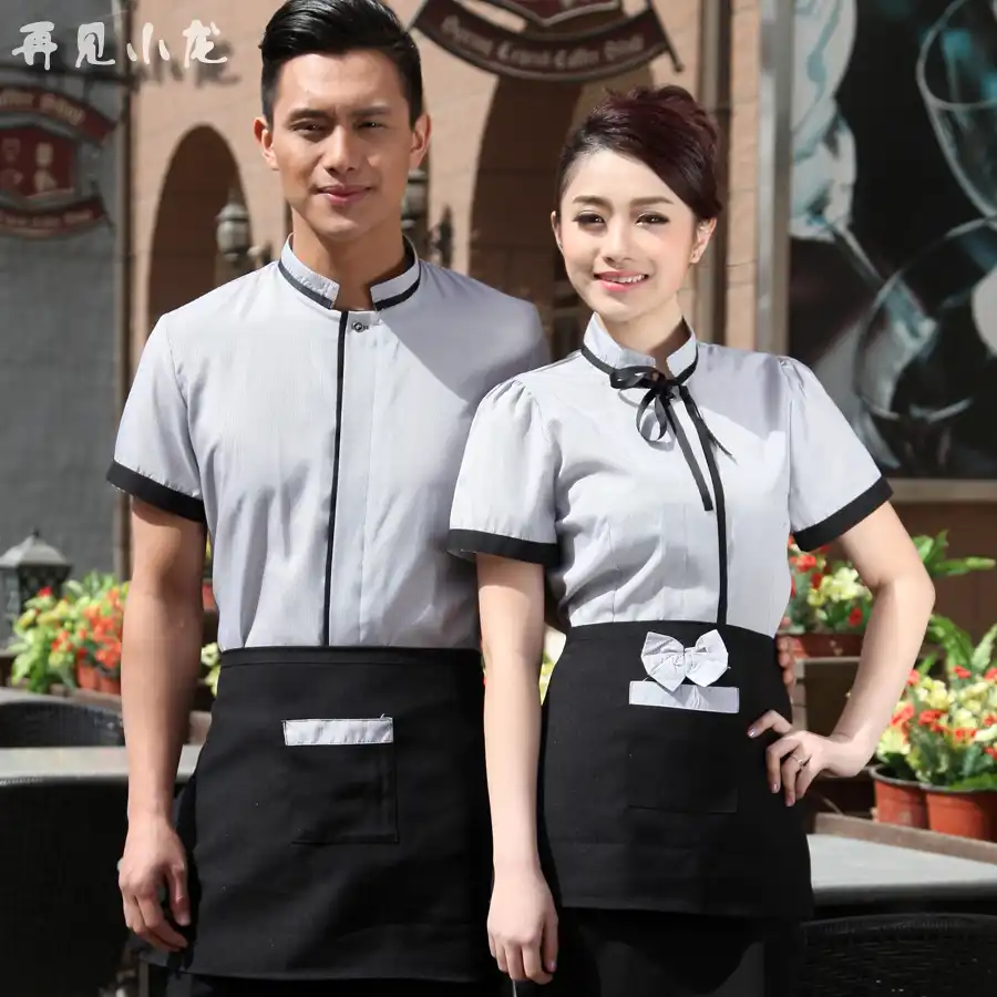 Coffee shop service work clothes sets short sleeve women dining Cafe