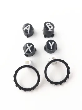 

A Set ABXY button w/ Star Back Kit Bullet Buttons With Black Chrome Thumb stick Accent Rings for Xbox One Elite Controller