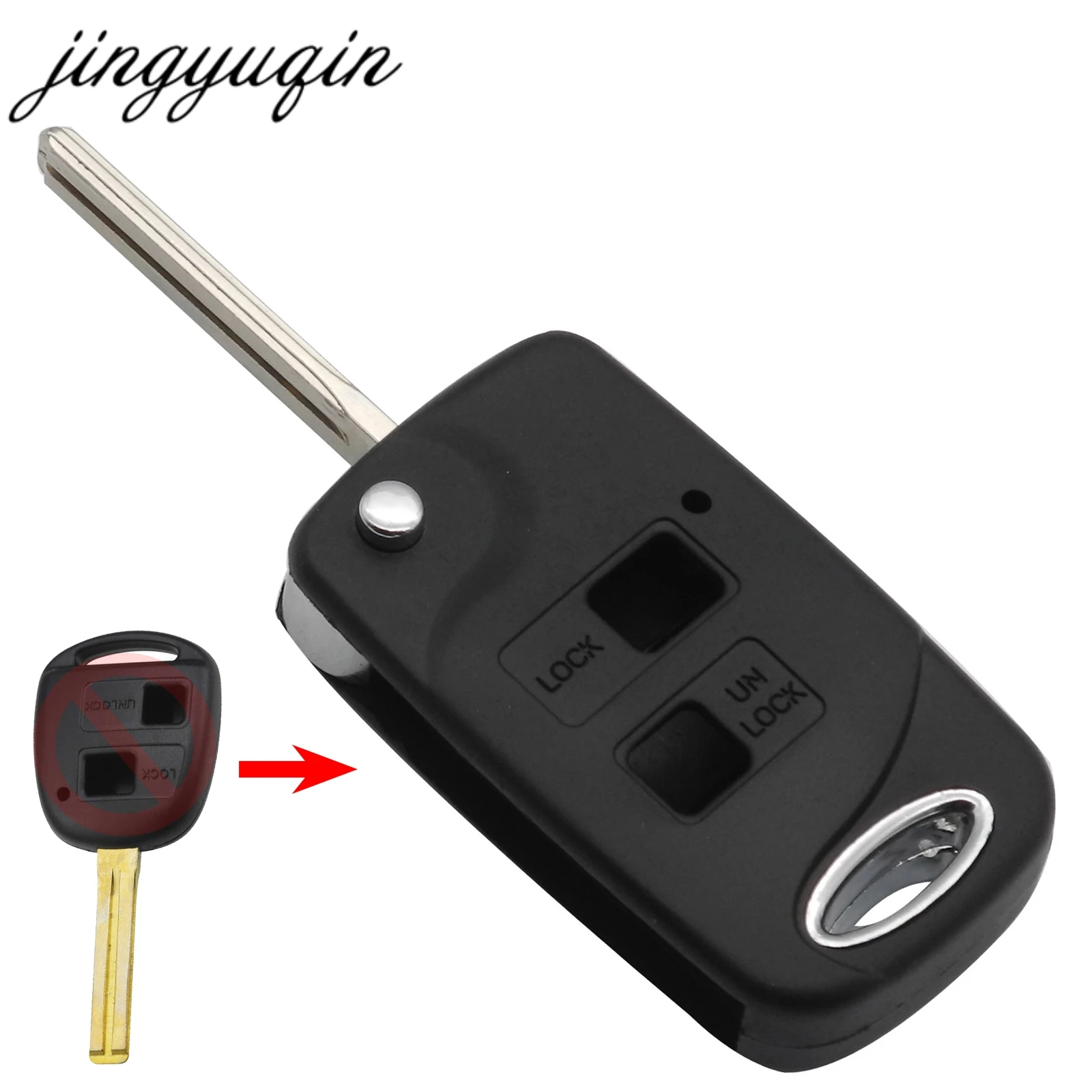 Jingyuqin Modified Flip Folding Remote Key Shell For Toyota Land