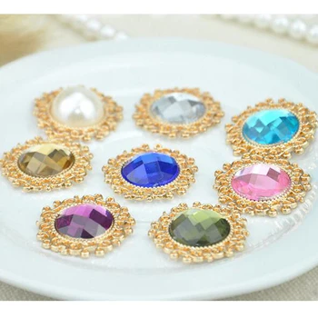 

10Pcs/lot New retro DIY handmade 24mm acrylic flower shoe accessories