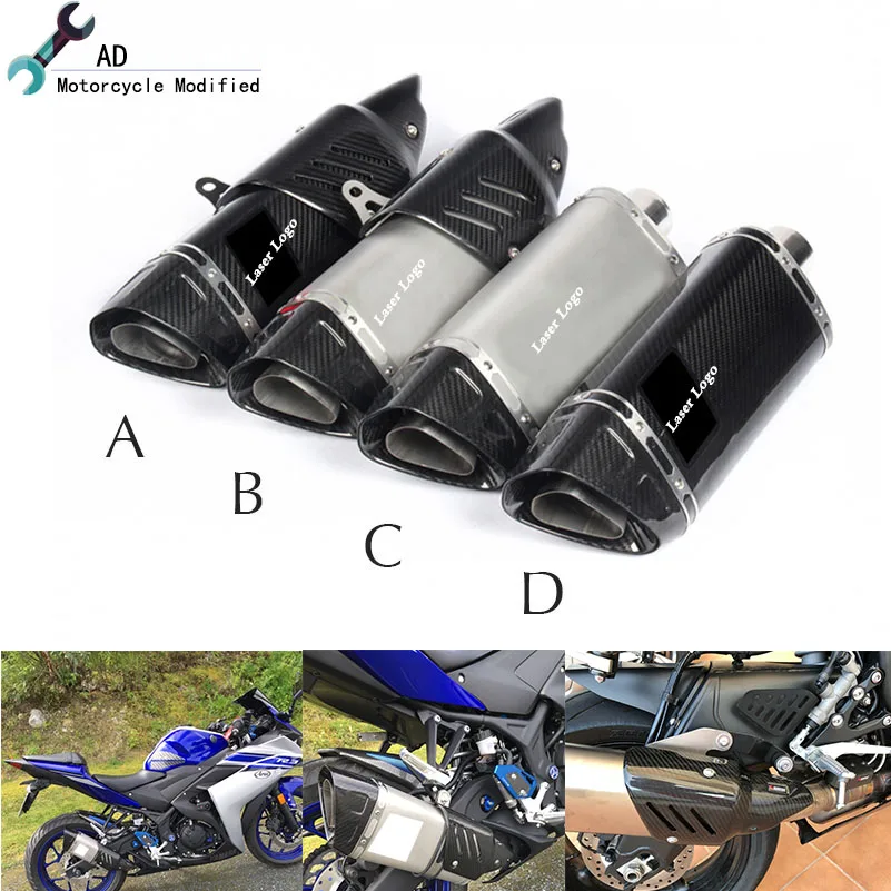 

51MM Universal Exhaust for Kawasaki Z900 Z1000 Yamaha R3 Honda 125 Xadv Suzuki Gsxr Motorcycle Accessories Escape Muffler Pipe