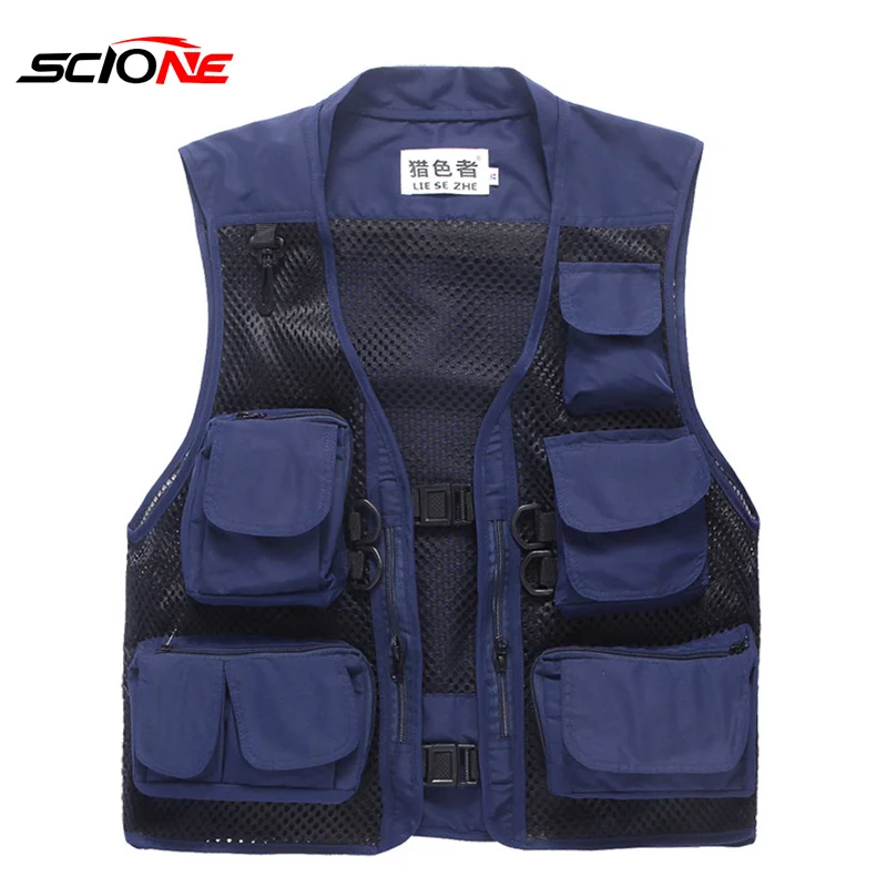 Hot Summer Quick Dry Fishing Vest Multi pocket Hiking Camping Vest Male Female Camera