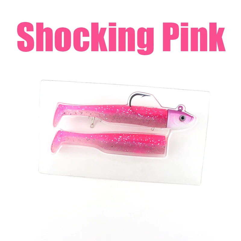 W&K Brand Soft Lure 9cm/22g Jig Head 3/0 22g Ultimate Inshore Soft Bait And Boat Fishing Lure For Code Seabass Bait J1701 - Цвет: 115Shocking Pink