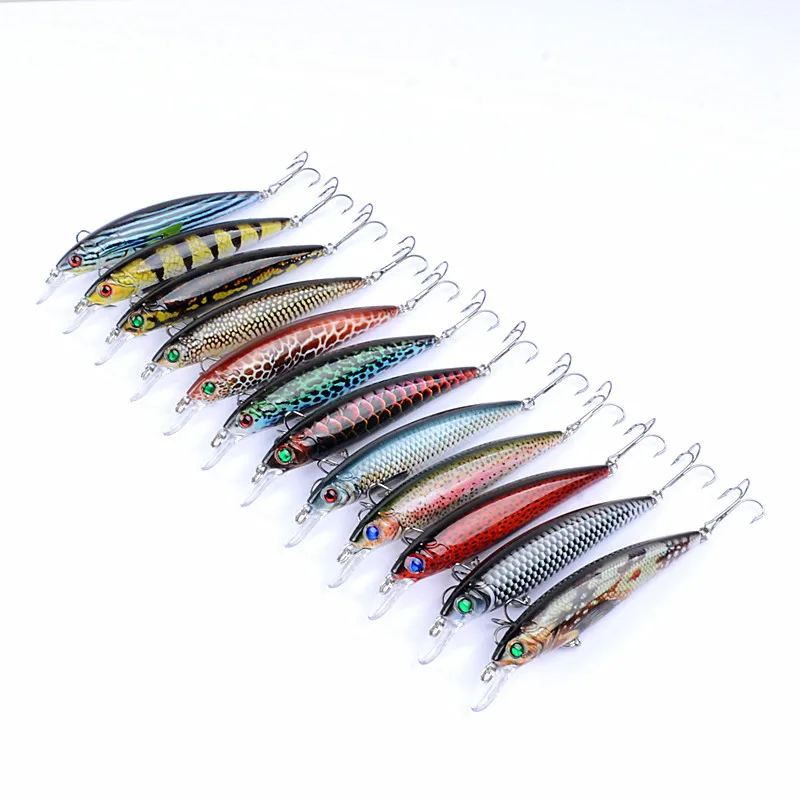 

Painted minnow 11cm/13.4g 3D Bionic Eyes colorfu finshing long thin Center of gravity stability Precision control high quality