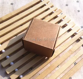 

free shipping hand made soap packing box/candy packing boxes/350 gsm kraft paper box 4X4x2.5CM/DIY gift craft box 50 pcs a lot