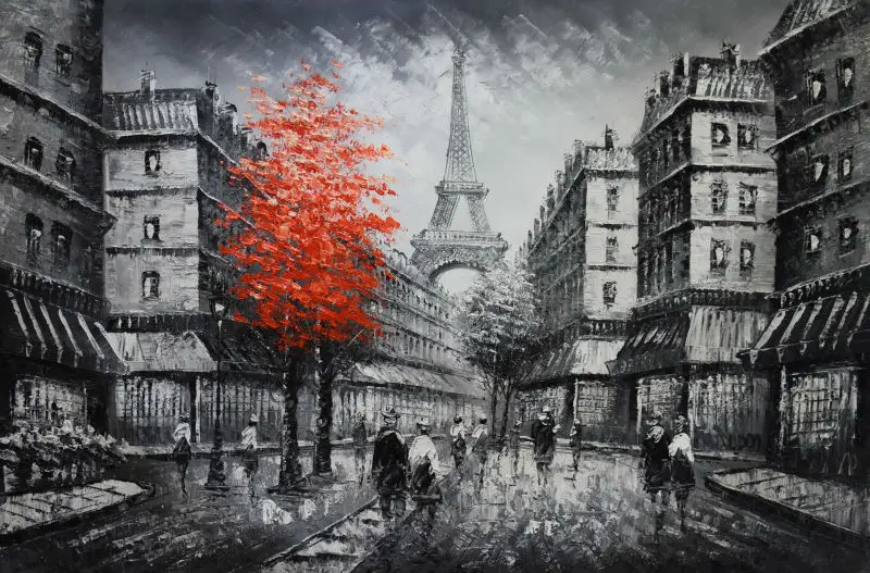 HandPainted European style Oil Painting on Canvas White