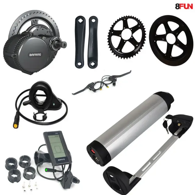 Cheap 36V 500W C965 BBS02 8fun /bafang mid crank drive motor ebike kit+36V 15Ah lithium ion Bottle ebike battery