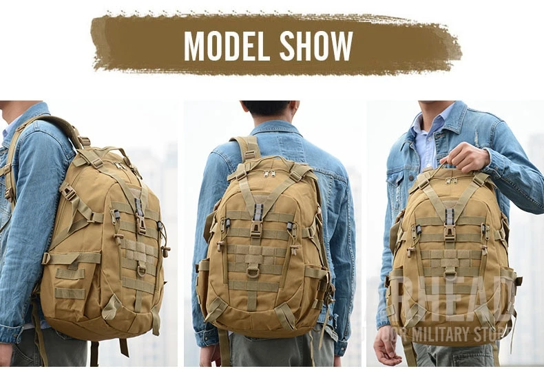 Mochila ao ar Bolsa de Viagem Tático Reflexivo Livre Molle Camuflagem Militar Assalto Bolsa Caminhadas Acampamento Caça 5 Tático reflexivo mochila ao ar livre molle