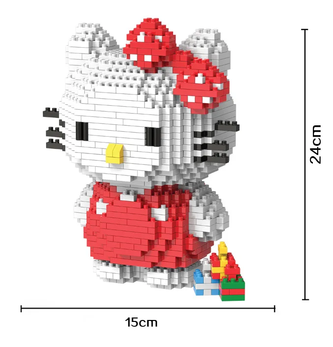 

HC 9025 1309Pcs Hello Kitty Japanese anime Cartoon DIY Magic Blocks Diamond Building Block Toys Compatible Legoings