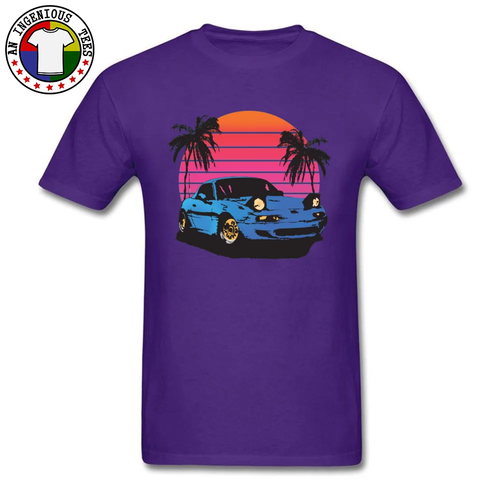 Miata Vice 683 100% Cotton Fabric Casual Tops & Tees Cute Short Sleeve Male Tshirts Camisa Fall Tee-Shirts O Neck Miata Vice 683 purple
