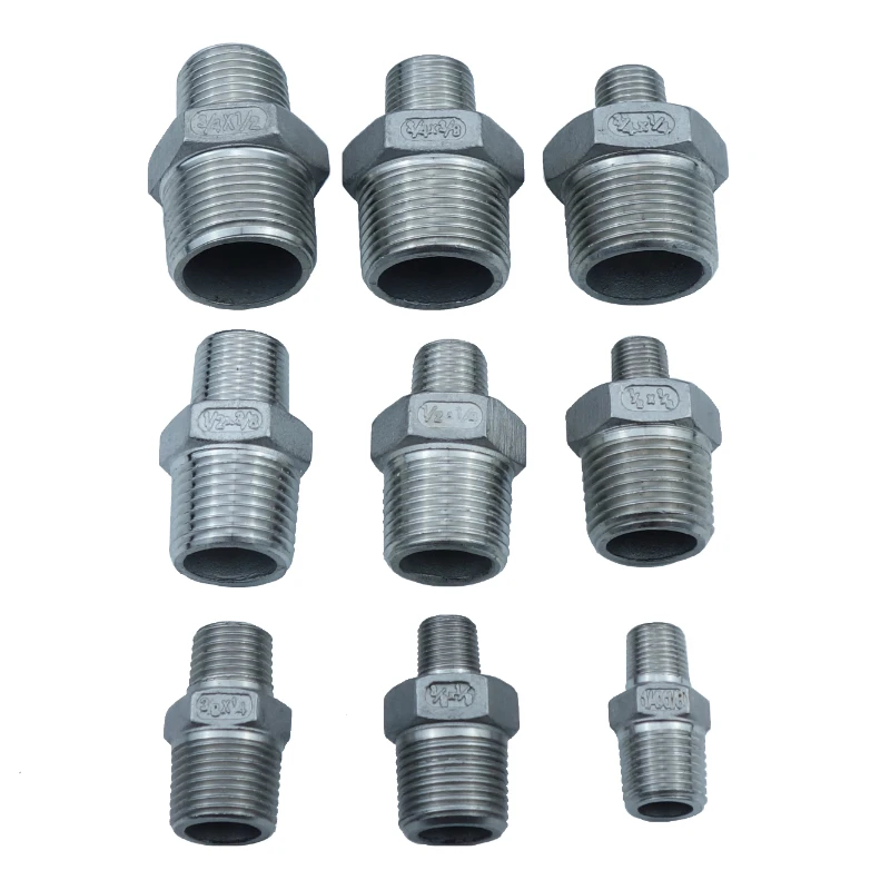 

Stainless Steel 304 Pipe Fitting Reducing Hex Nipple BSPT Thread 1" 1-1/4" 1-1/2" 2"