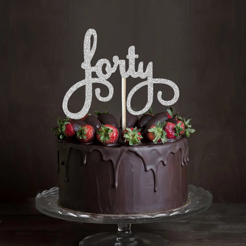 Aliexpress Buy Gold Silver Black Glitter Forty Cake