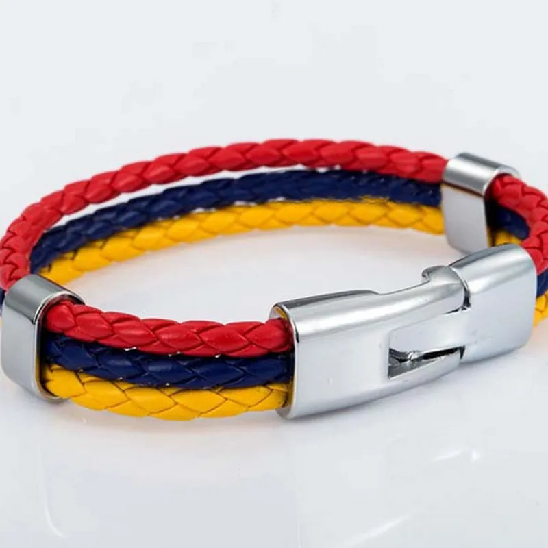 (10pcslot)2018 Russia World Cup Football Fans Alloy Leather Bracelet Bracelet Jewelry Gift For Soccer Fans National Team Bangle (8)