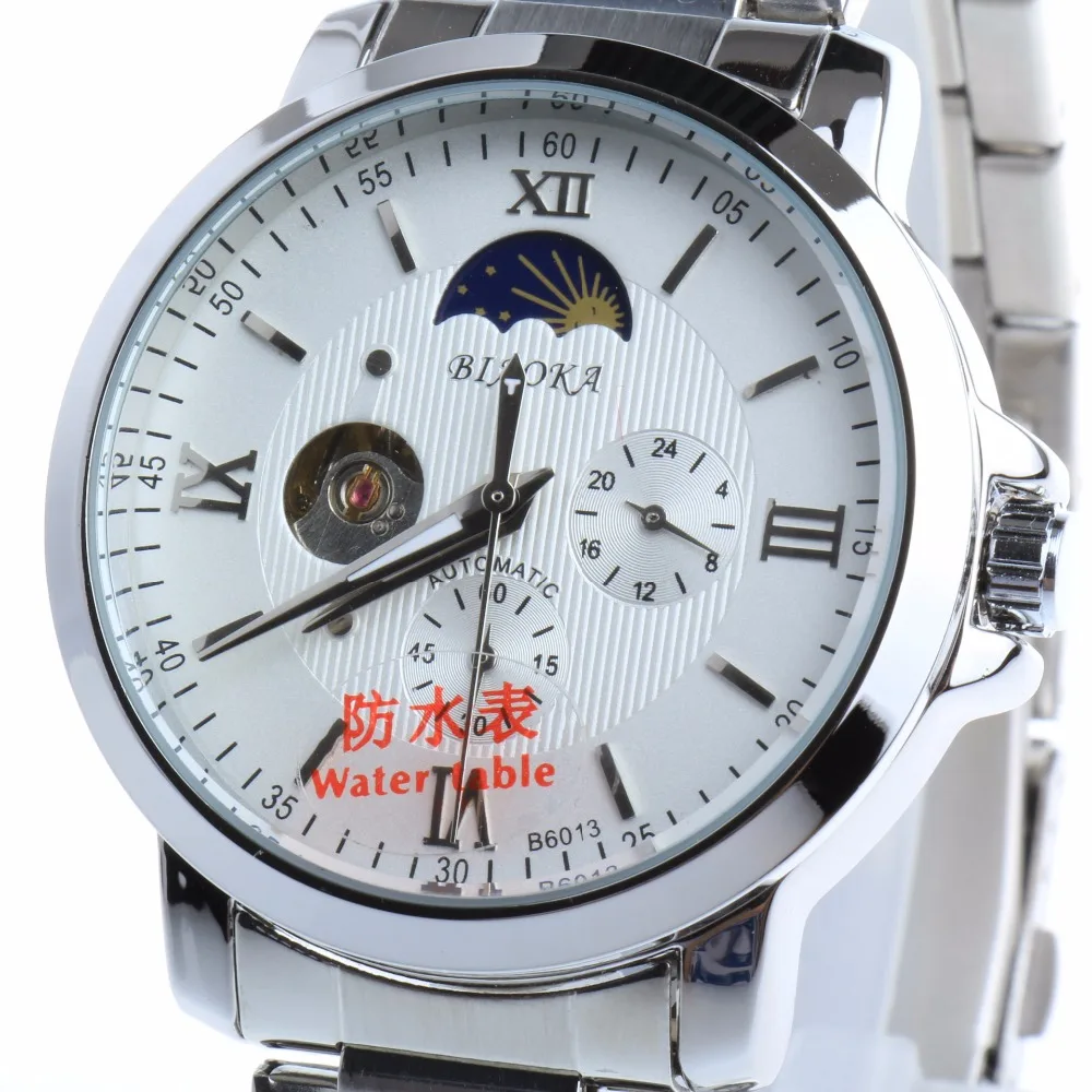 2016 New Arrival 100 m ATM Waterproof Men Luxury Brand BIAOKA Business Watch Mechanical Men Steel