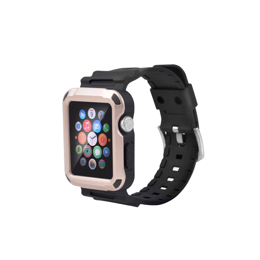 For Apple Watch Case 38mm /42mm Tough Full Case with Strap Bands & Built-in Screen Shield for Apple Watch Series 1