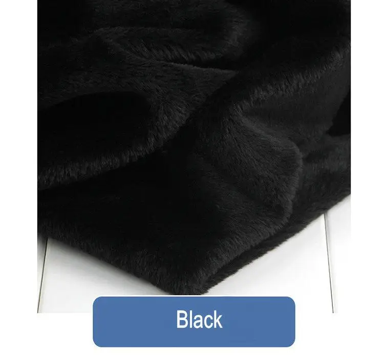 50x150 см мягкая полиэфирная плюшевая ткань искусственный мех красный синий розовый игрушечная ткань для текстильных штор Tela Tissu Knuffel Doekje Acessorios - Цвет: black
