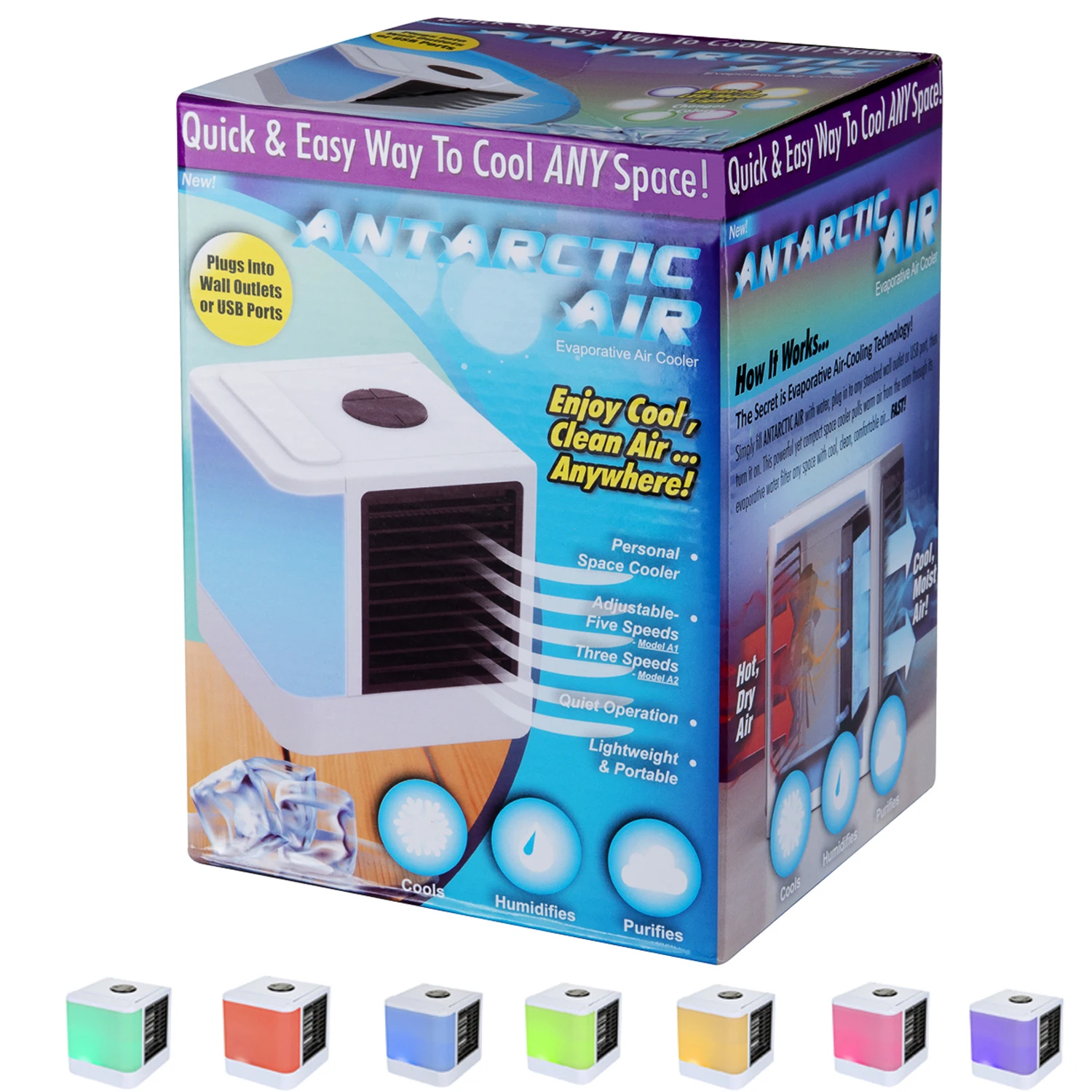 

2018 Arctic Air Personal Space Cooler Air Cooler Fan Portable Mini Air Conditioner Device Cool Soothing Wind for Home Room