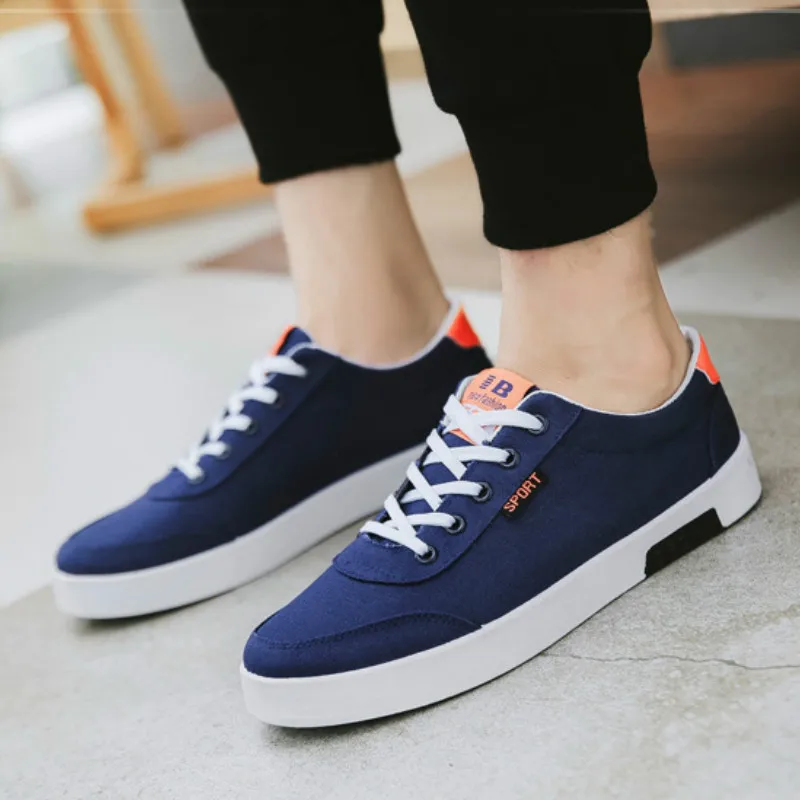 

2019 Summer Shoes Men Casual Canvas Shoes Breathable Lace-Up Flat Shoes Lightweight Comfortable Men Sneakers Chaussures Homme