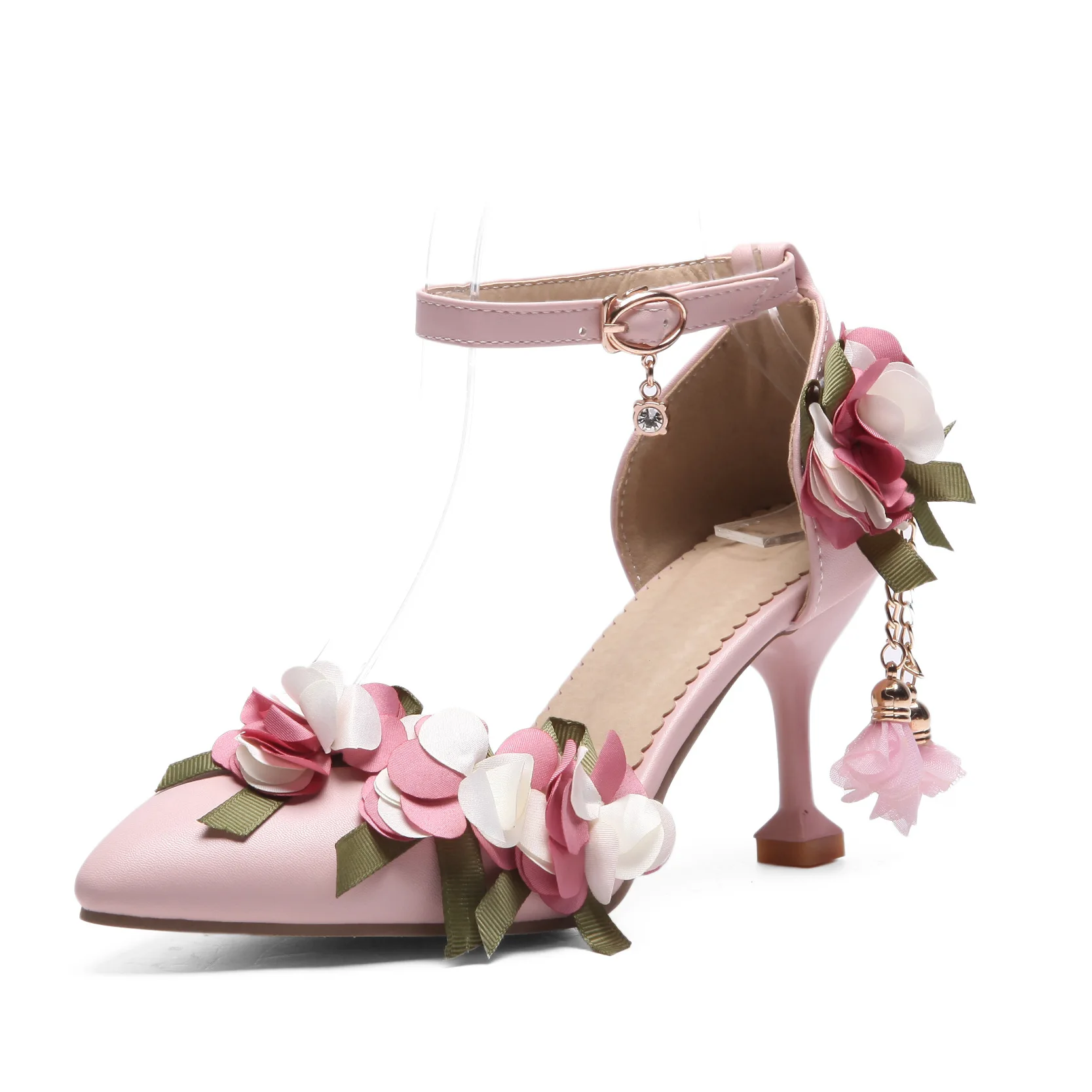 pink kitten heel sandals