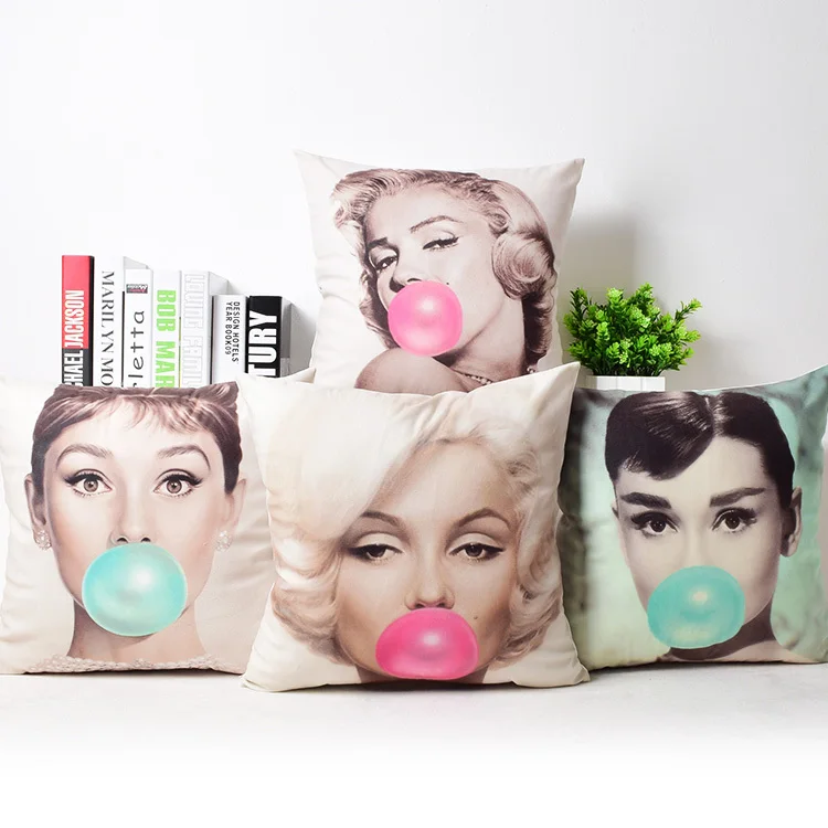 Cushions Covers Marilyn Monroe Audrey Hepburn Home Decor Sofa Car Seat