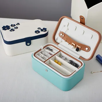 

Double Layer PU Leather Exquisite Makeup Case Cosmetics Beauty Storage Container Boxes Birthday Display Jewelry Organize DA