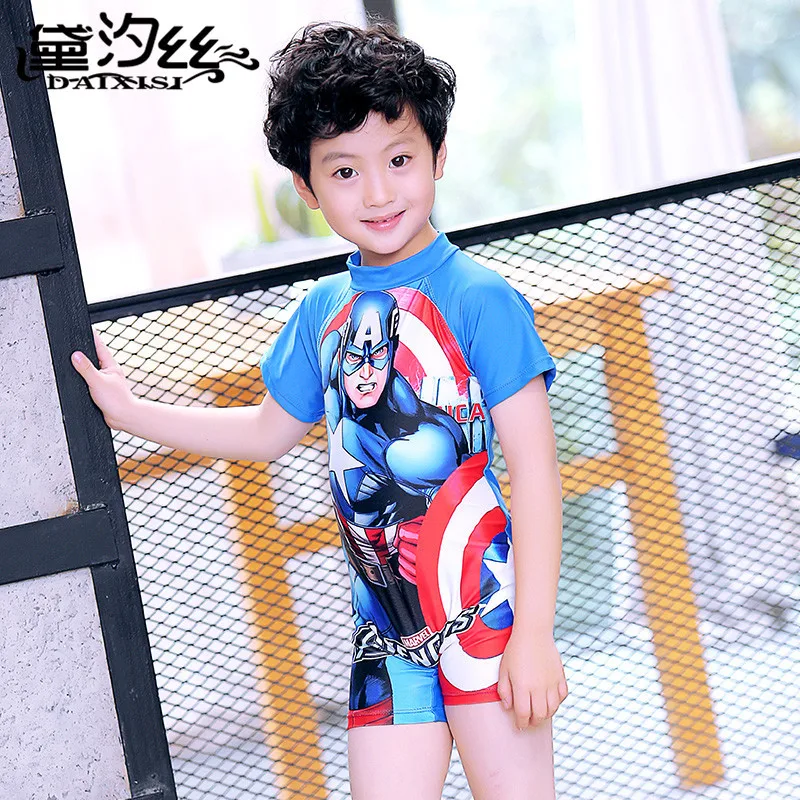 

Swimsuit Children's Boy Kids Swimwear Baby Bikini 2019 Children Cuhk Captain Surfing Short Long Sleeve Spandex Animal