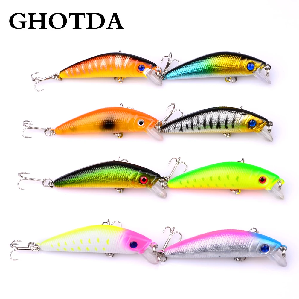 

8PCS 5.8cm classic lure freshwater bass bait 7.9g lures artificial hard lurebait