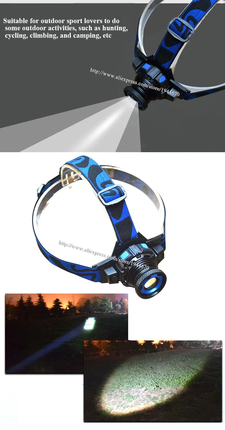 1pcs Outdoor Waterproof Flashlight LED Headlights rechargeable Headlamp Head Torch Lantern For Hunting camping fishing lighting