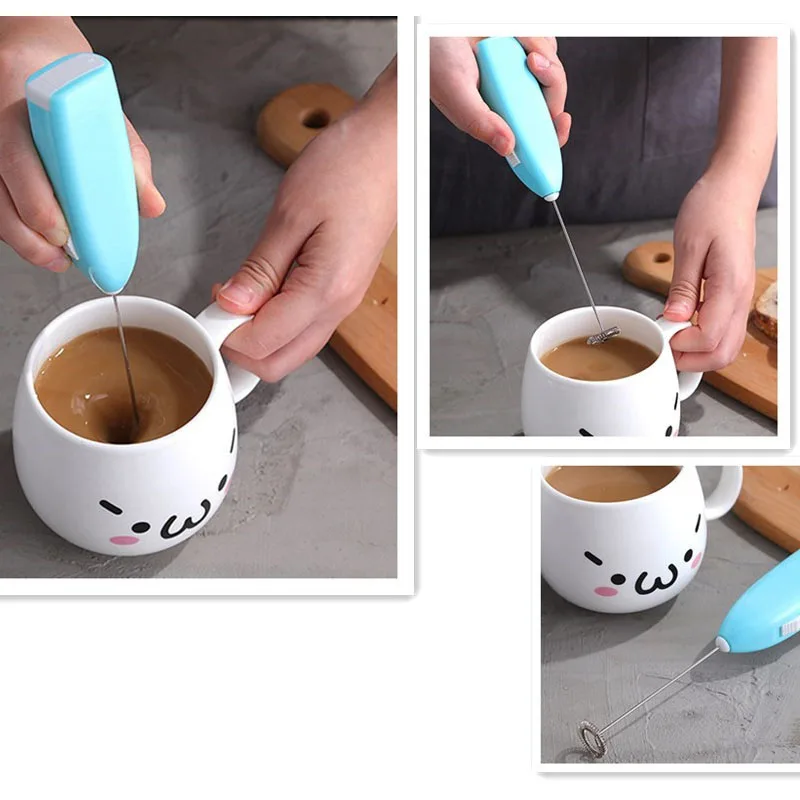 Plastic Milk Frother Electric Handheld Mixer Blender Milk Foamer Maker For Coffee Latte Cappuccino Hot Chocolate