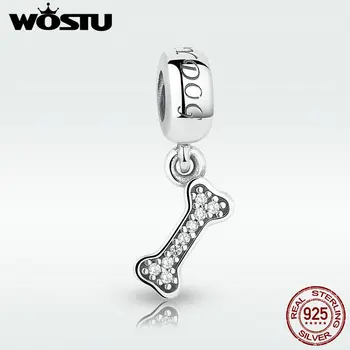 

100% Real 925 Sterling Silver I Love My Dog Charm Beads Fit Original Bracelet Necklace Authentic Jewelry For Women Gift