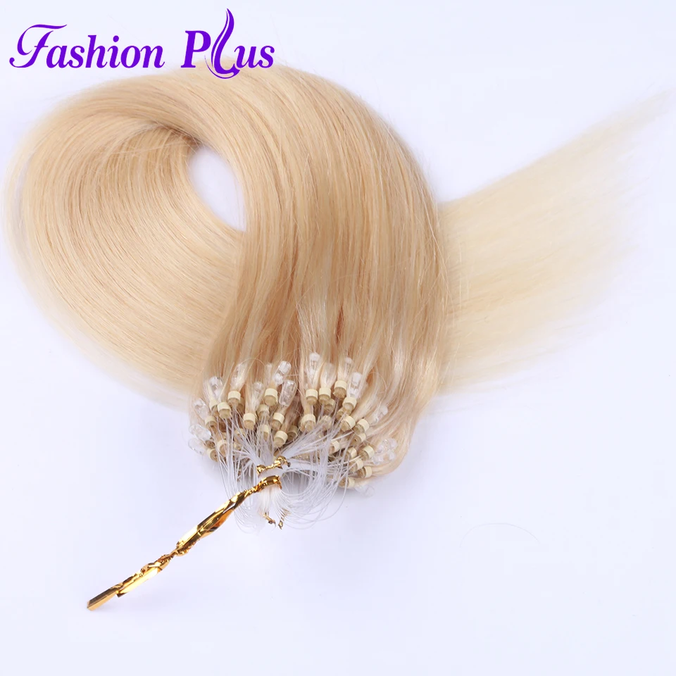 

Fashion Plus Micro Ring Hair Extensions 613 Micro Bead Remy Human Hair Extensions Micro Loop Hair Extensions 1g/s 100g 18''-24''