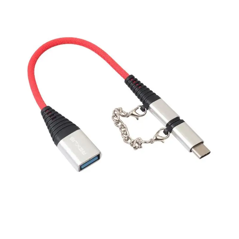 REXUX 2 в 1 тип-c мужской+ Micro USB Мужской к USB 2,0 Женский OTG Кабель-адаптер провод разъем для телефона планшет Настольный Ноутбук - Цвет: Silver