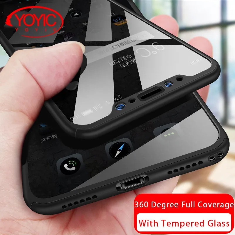 

YOYIC 360 Degree Full Cover Case For iPhone 6 6s 7 8 Plus 5 5s X Case For iPhone 7 7 Plus 6 5 5s SE Protection Cases + Glass