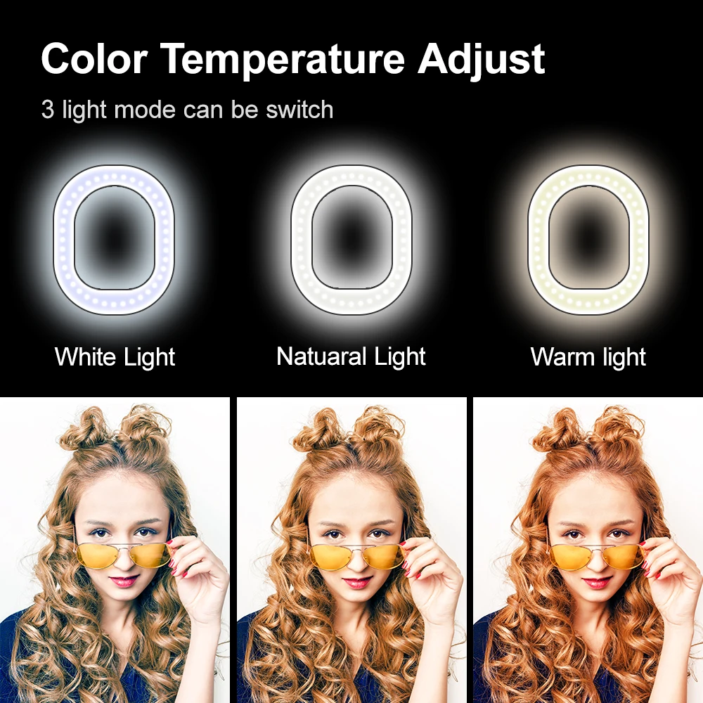 Yizhestudio 2 in 1 LED Light Ring Lighting Kit Photo Lamp for Video Live Youtube Selfie lamp with B - 33021960312