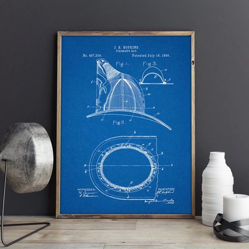 Fireman's Helmet 1889 Poster Prints