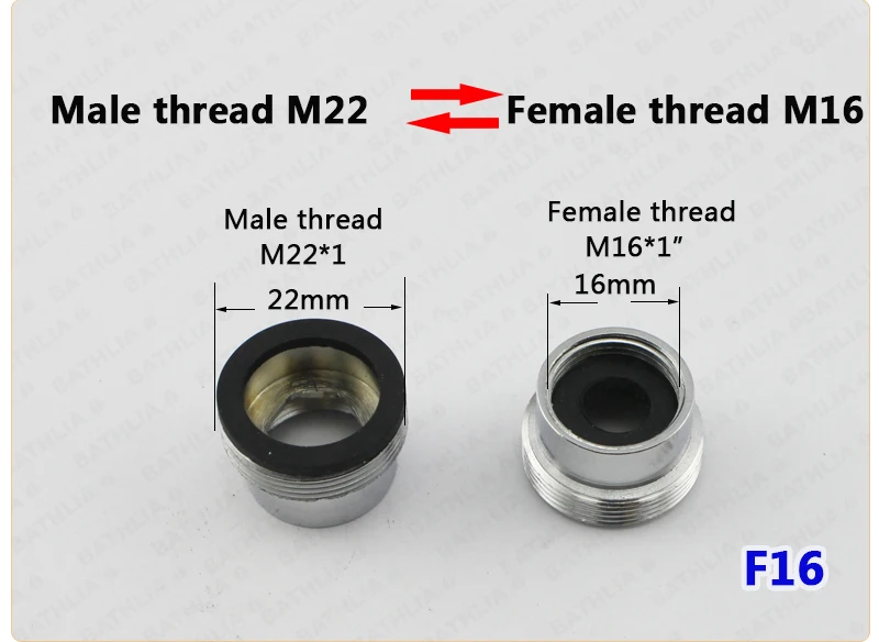 M22 очиститель воды адаптер латунный кран аэратор соединитель Адаптер кухонный кран замена легко собрать - Цвет: F16