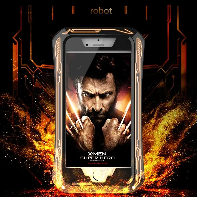

R-JUST X-MEN for iphone 7 Waterproof Shockproof Gorilla Glass Metal Case Cover for iphone 7 plus Rainproof Phone Cases