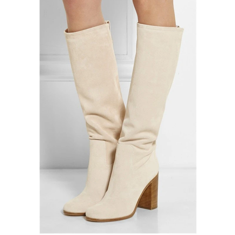 boots beige suede