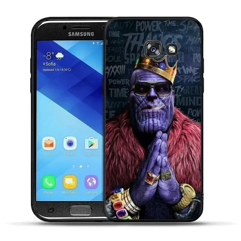 Принципиально для samsung Galaxy A30 A50 A3 A5 A6 A7 A8 A9 плюс крышка чехол черной Пантеры с изображением дедпула из комиксов Марвел танос ракушками - Цвет: H1218