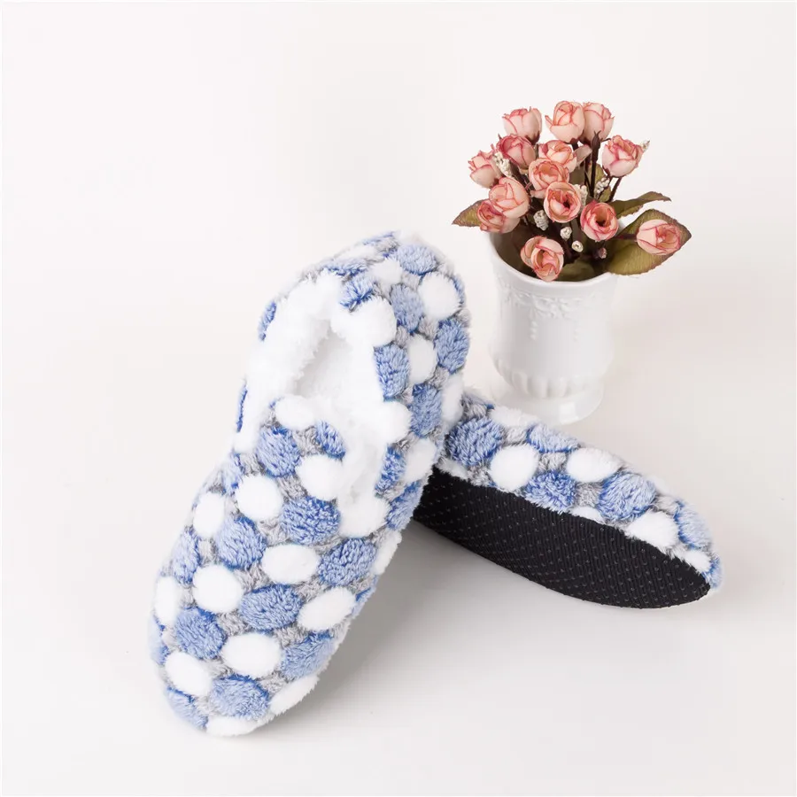 [COSPLACOOL] женская домашняя Толстая теплая мягкая обувь с круглым носком в горошек нескользящие носки-тапочки Calcetines, высококачественные носки для сна - Цвет: 3