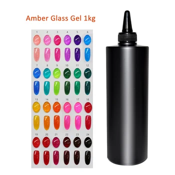 

MSHARE 1KG Translucent Amber Coloured Glaze Gel Nail Enamel Colors Nail Art Manicure Decoration Creative Glass Gel Polish