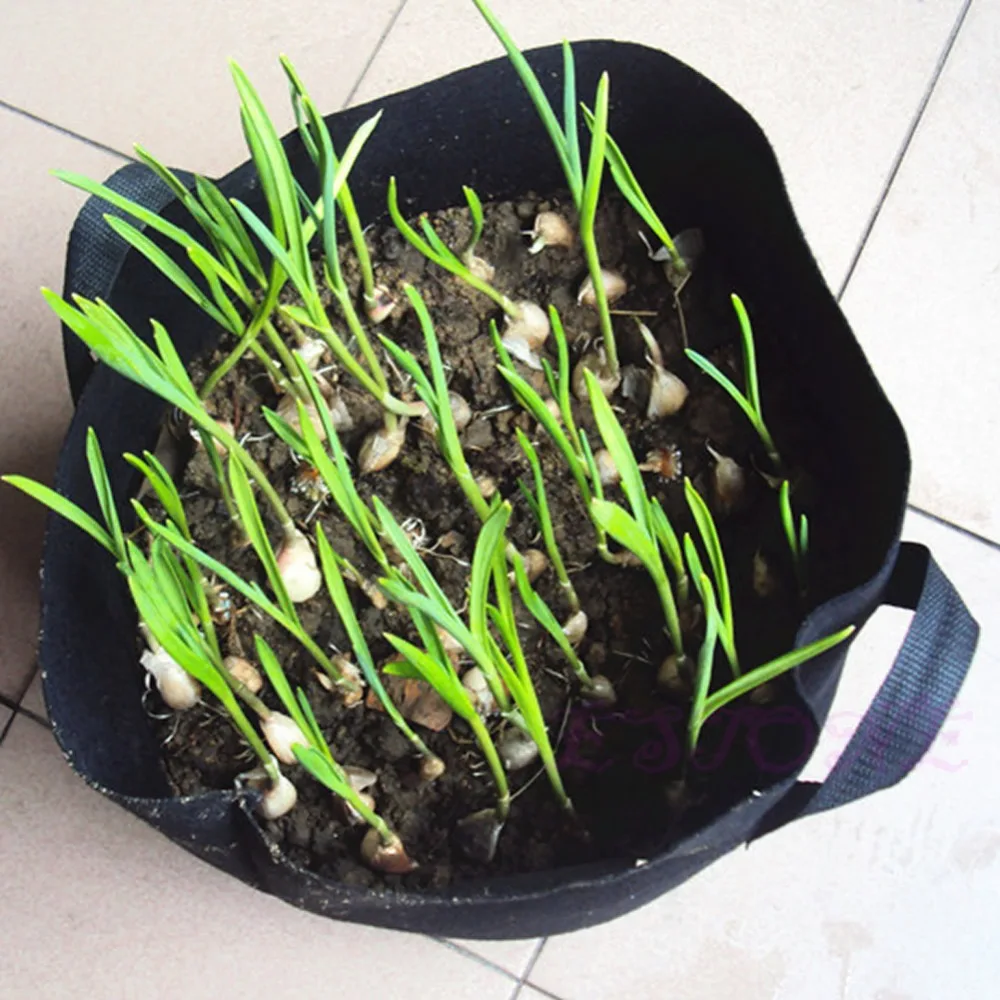 Black Pots Basket Plant Vegetable Fabric Pouch Round Aeration Container Grow Bag