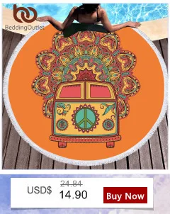 Постельные принадлежности Outlet МАНДАЛА ГОБЕЛЕН хиппи винтажный автомобиль оранжевый Настенный Ковер из микрофибры ткань художественное Настенное подвесное богемное украшение для дома