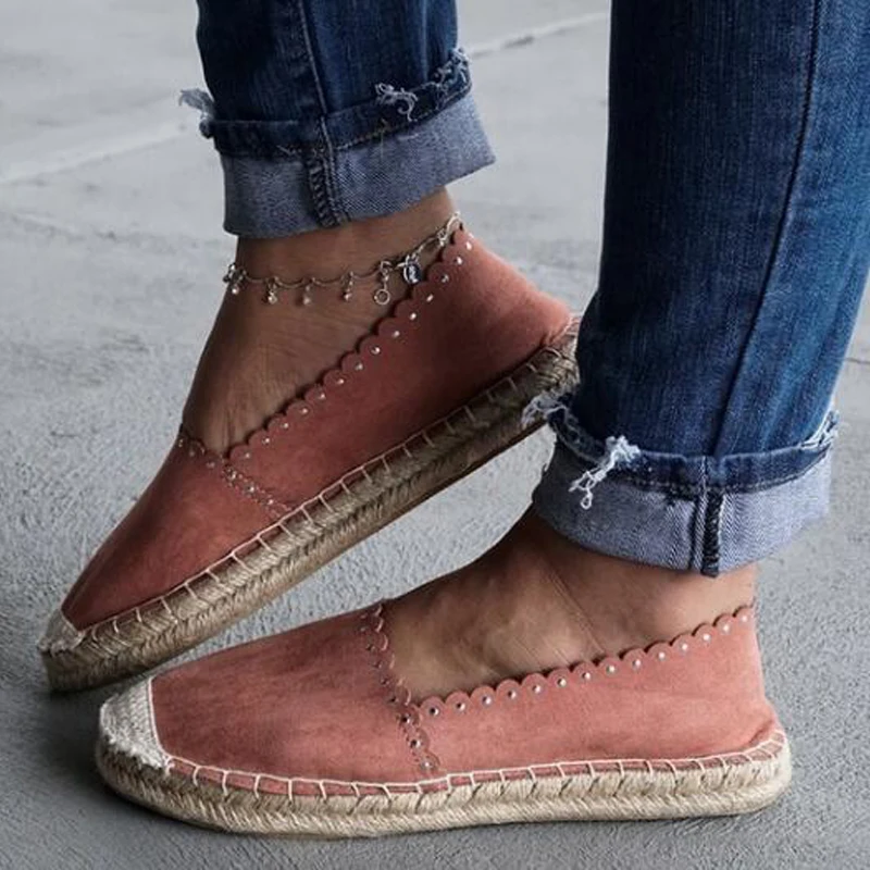 

Plus Size Casual Shoes Woman Flats 2019 New Slip-on Retro Flat Shoes Women Loafers Cloth Hemp Ladies Shoes Flats Female Sneakers